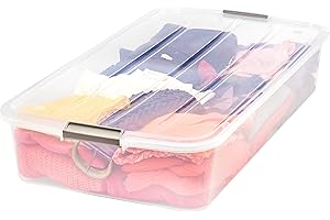 IRIS USA Under Bed Storage Organizer Bin Container Plastic