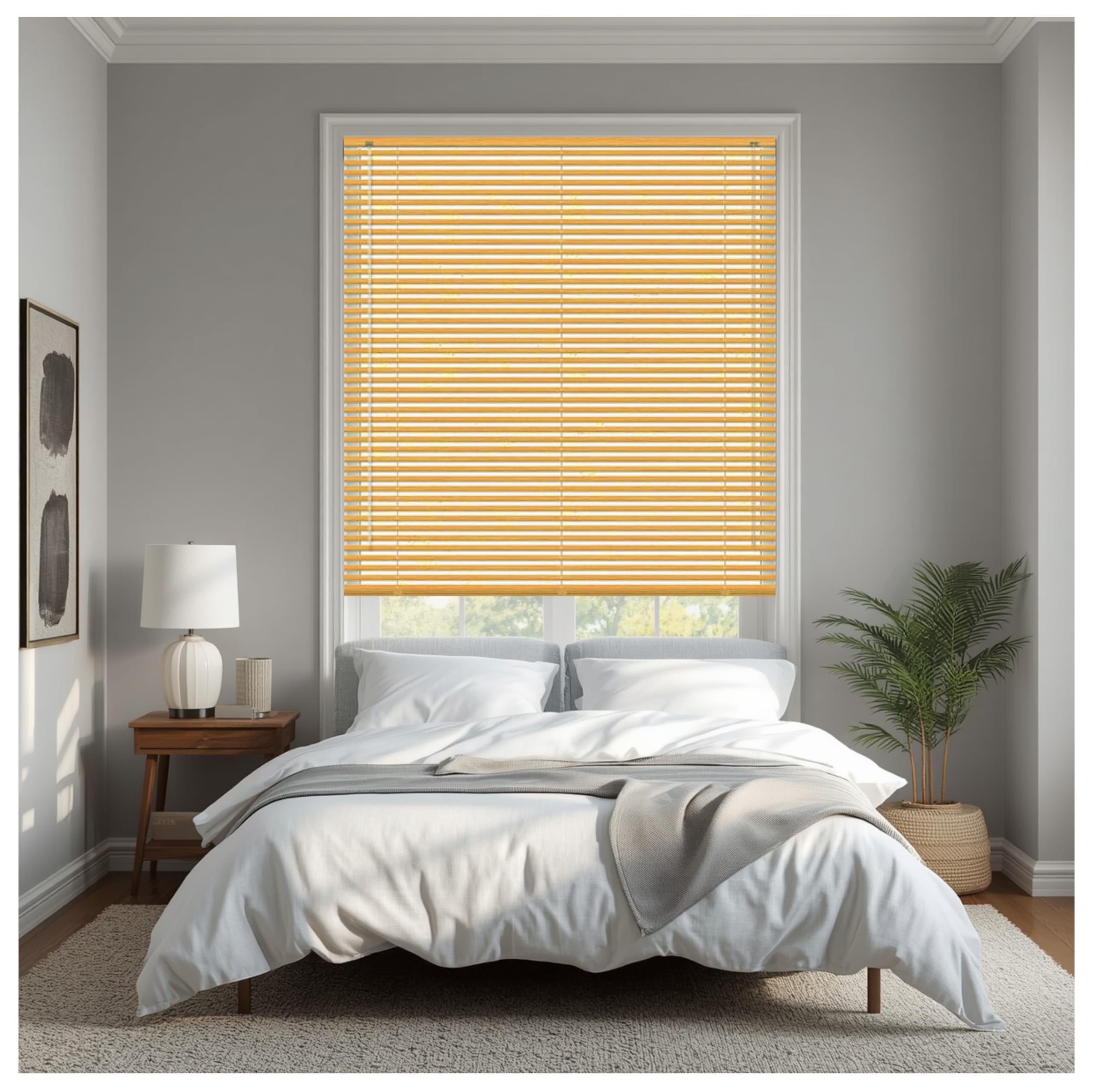 REHAN & CO Teak 75 x 213cm PVC Wood Grain Effect Venetian Blinds