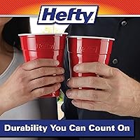 Vista 5 de Hefty Party On - Vasos de plástico desechables, color rojo, 18 onzas, 8 paquetes de 25