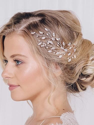 fxmimior Accesorios para el cabello nupcial con perlas de cristal, pinzas para el pelo, Bobby Pin para boda, fiesta, noche, accesorio para la cabeza