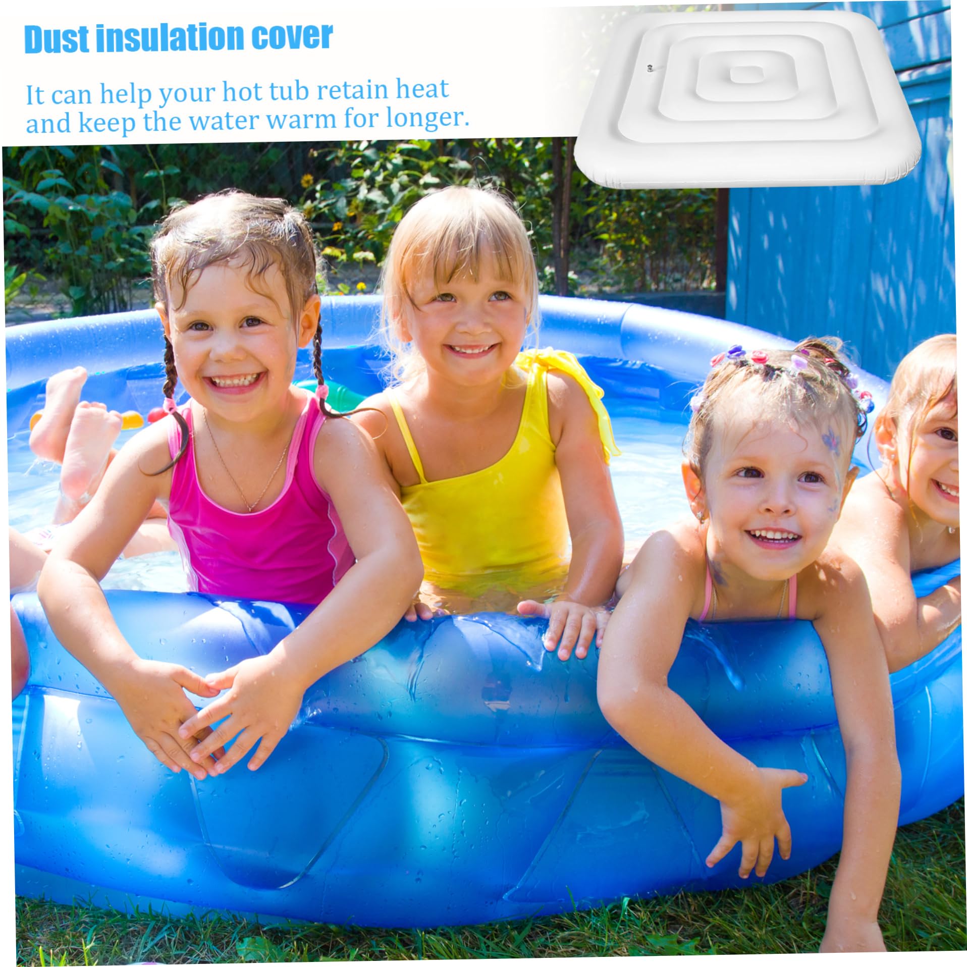 Couverture de Spa Gonflable Ronde de 57 Pouces, avec Valve, Coupe-Vent, résistante à la Pluie, à la Neige, isolée, carrée