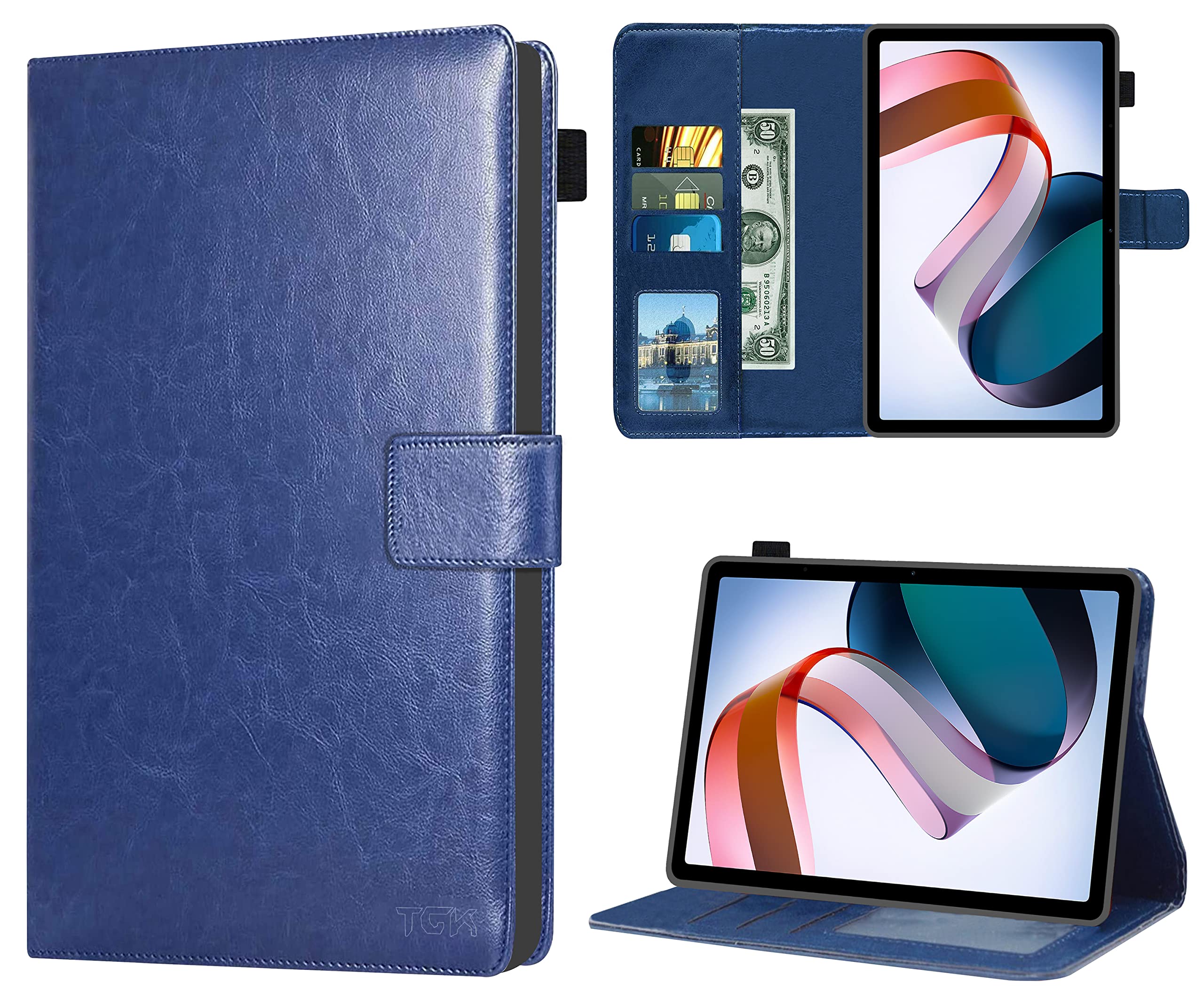 TGK Multi Protective Wallet Leather Flip Stand Case Cover for Redmi Pad 10.61 inch Tablet, Blue (B0BJK3898N) Amazon Price History, Amazon Price Tracker