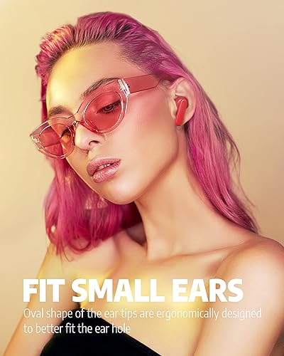 Miniatura 3 de AIHOOR Auriculares inalámbricos para teléfonos iOS y Android, auriculares intrauditivos Bluetooth 5.0 con graves adicionales, micrófono integrado,