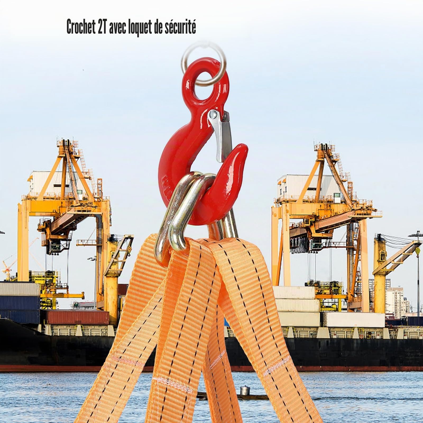 Garvee Sangle de Levage renforcée pour Jet Ski et embarcations – Support Acier Durable – Sécurité Professionnelle – Adaptée Petits Bateaux et PWC – Capacité 1500lb