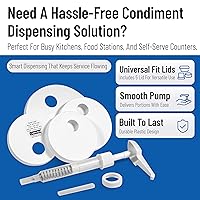 Vista 3 de Carlisle FoodService Products Kit universal de bomba de condimentos/dispensador con 5 tapas, color blanco