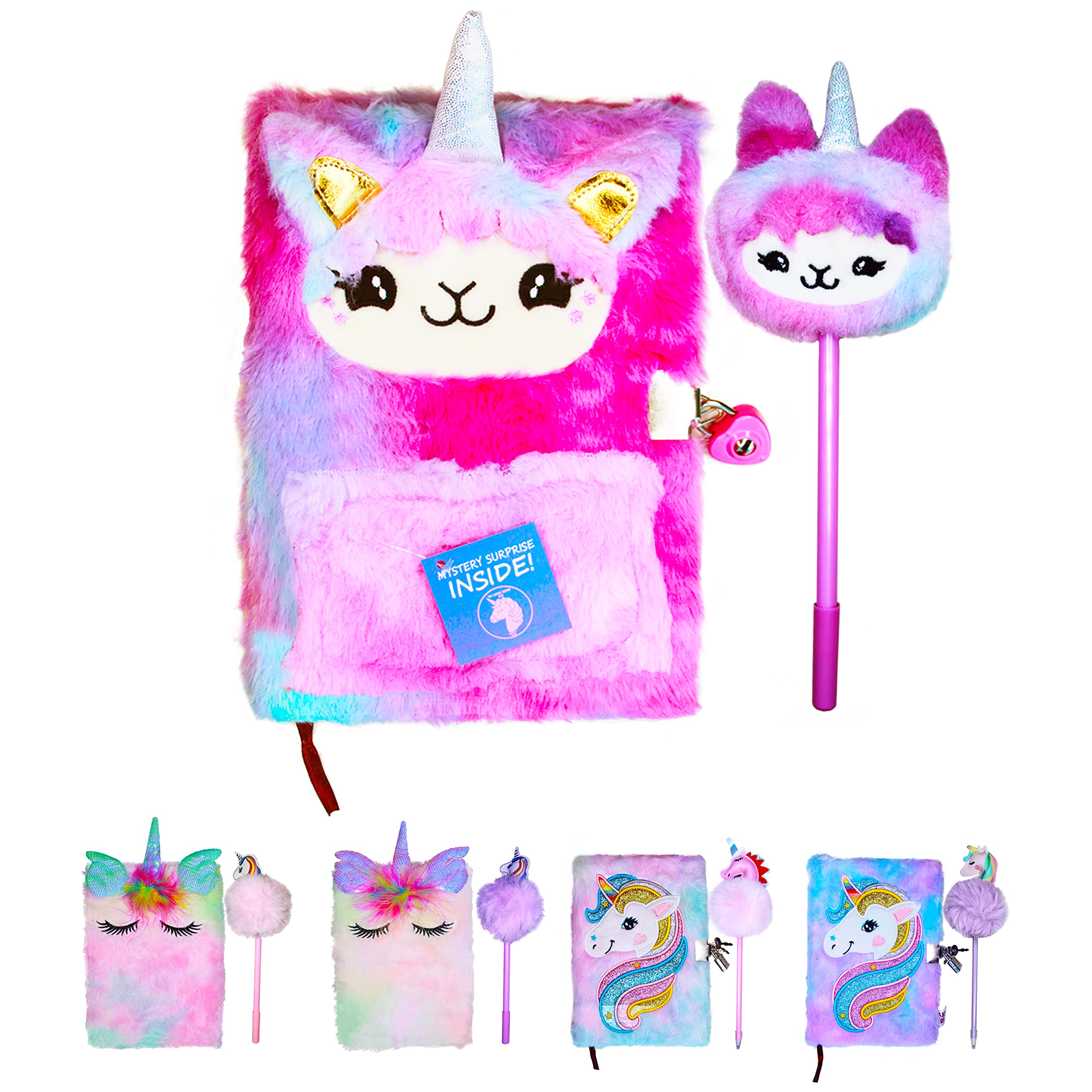 PEAKY KIDS PomPom Cute Notebook for Kids, Dream Unicorn Gifts for Girls Soft PomPom Notebook with Pom-Pom Pen & Stickers, Stylish Diaries for Girls Study, Kids Notebook Stationery Eid Gift