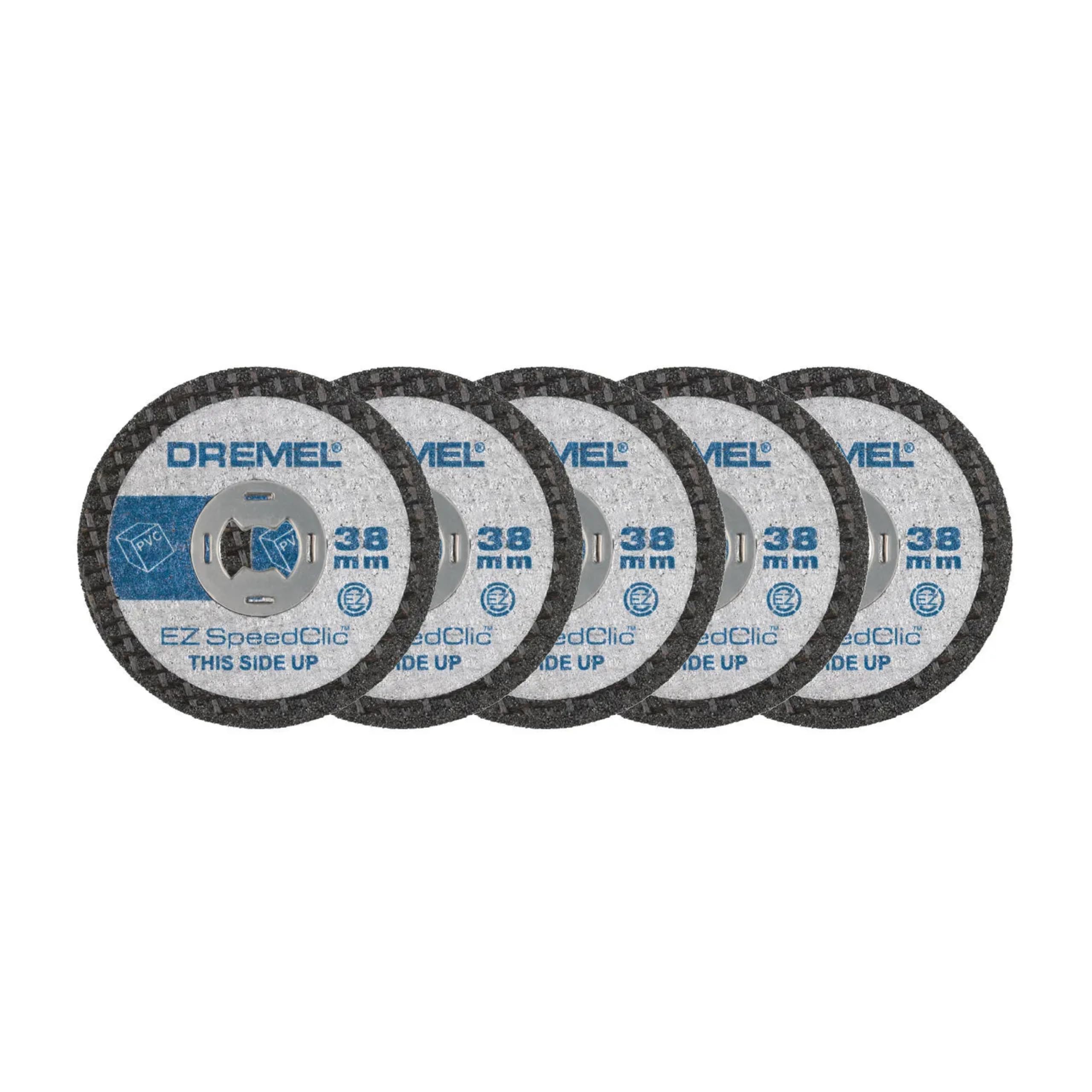 Dremel EZ SpeedClic Plastic Cutting Discs 38mm 5-Pack (SC476) | Accessories for slicing and trimming PVC, Plexiglass or vinyl, requires the SC402 Mandrel | Rotary Tool Compatible