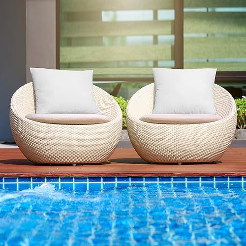 Miniatura 3 de MIULEE Paquete de 2 rellenos de almohada para exteriores de 18 x 18 pulgadas, resistentes al agua, decorativas, cuadradas, de primera calidad, para