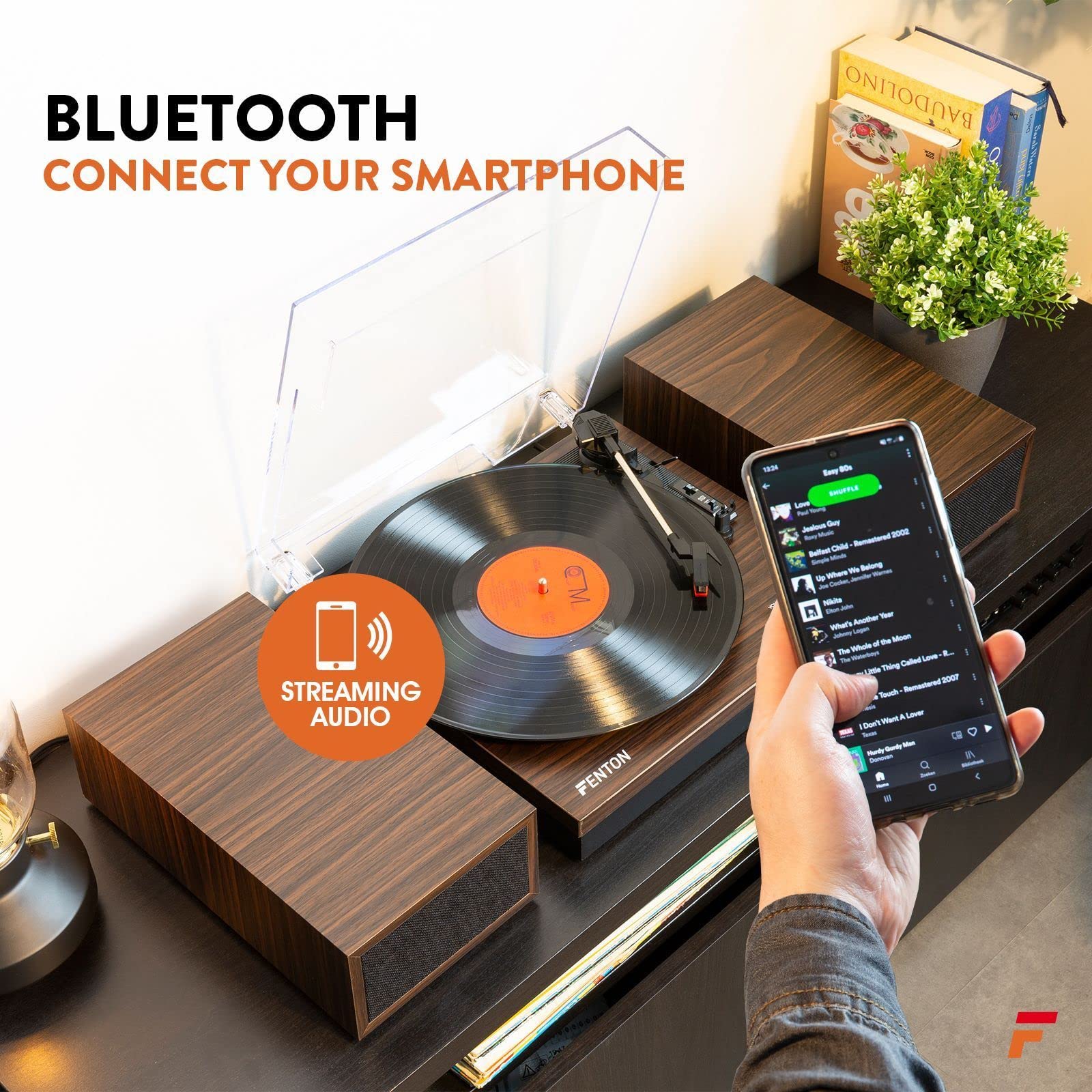 Giradischi retrò con Bluetooth e altoparlanti - Fenton RP165D - Puntina inclusa - Legno marrone scuro (102.155)