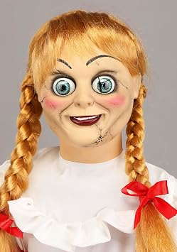 Gemmy 25 Inch Annabelle Doll Animatronic Decoration with Head Movement, Eerie Music, Posable Arms | Horror Movie Halloween Display