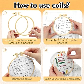 Tiefenets Embroidery Stitch Book Kit-Portable DIY Book Embroidery Kit with Full Tools and Instructional Tutorial 106 Patterns for Beginners,Craft Lovers and Sew Enthusiast