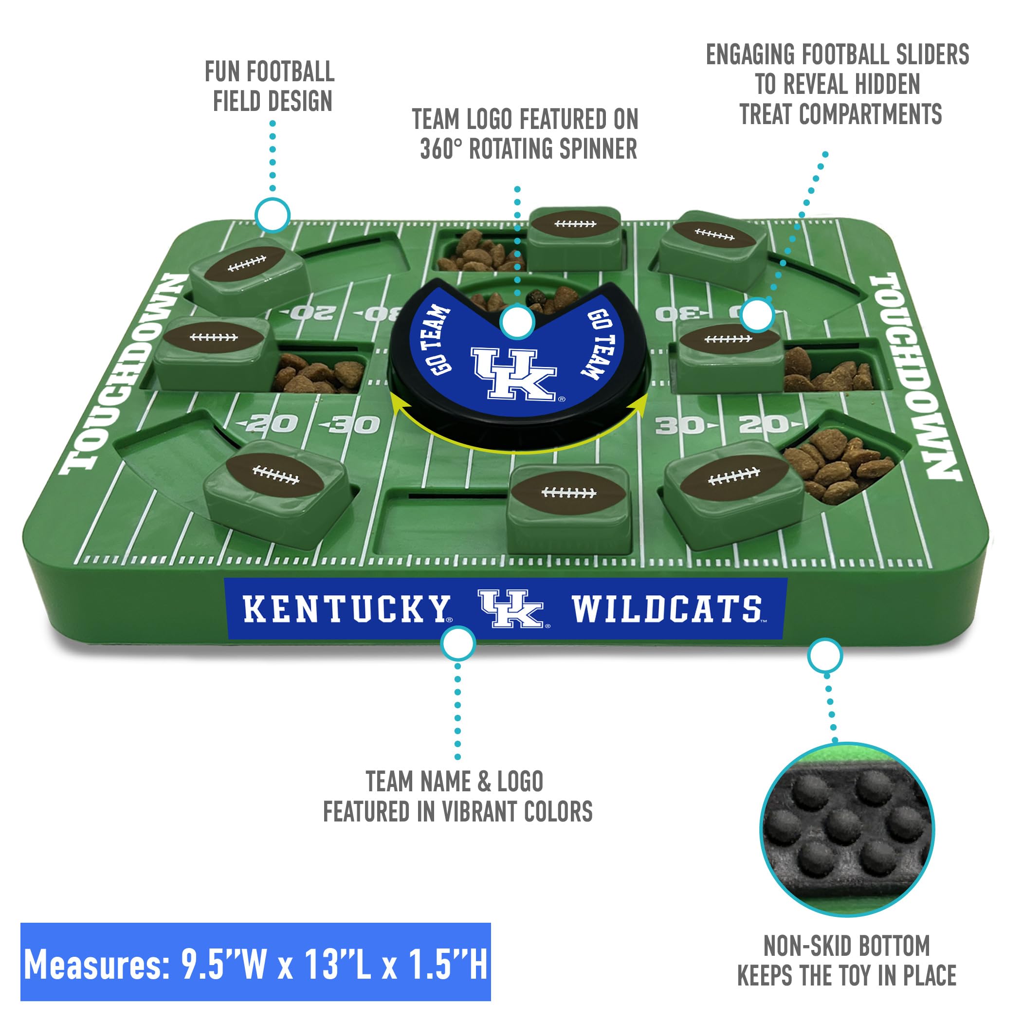 Pets First NCAA Hundepuzzle – Interaktives Leckerli-Spielzeug Mit Team-Logo (z.B. Kentucky Wildcats), Fördert Langsame Fütterung