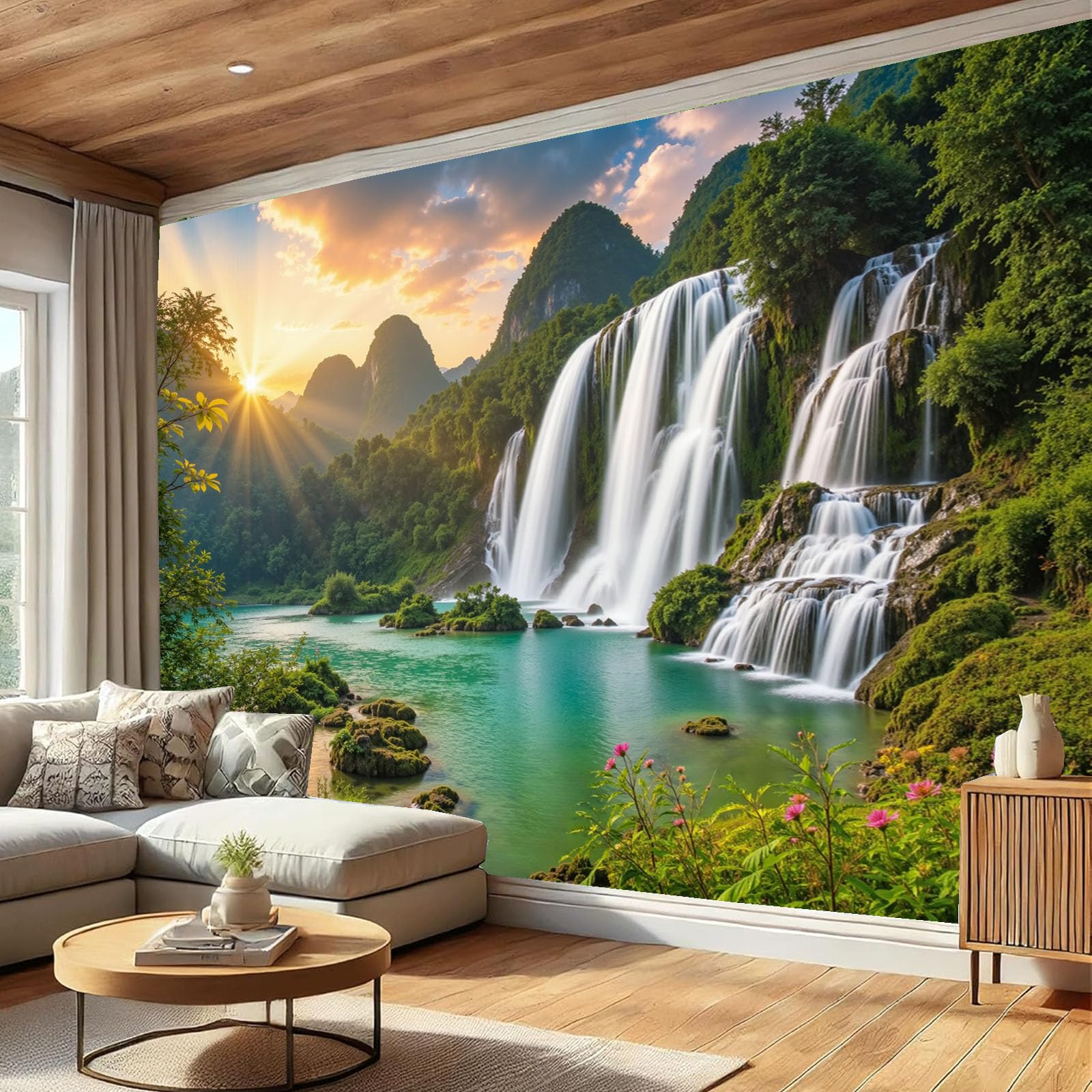 Papier Peint Panoramique pour Chambre d'Enfant Motif Cascade