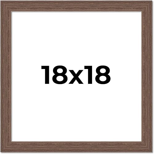 Miniatura 1 de Marco marrón de 18 x 18 pulgadas, marco de fotos de madera maciza de granja de 1.5 pulgadas de ancho  Profundidad del marco interior de 0.5 pulgadas