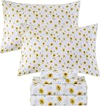 Viviland Floral 100% Feuilles de coton Twin, Fleur Rose Imprimé , Feuilles doux Percale, Refroidissement par Crisp, Ensemble simple de deux feuilles avec les paillettes d'angle, Poche profonde, Cozy Vintage Literie