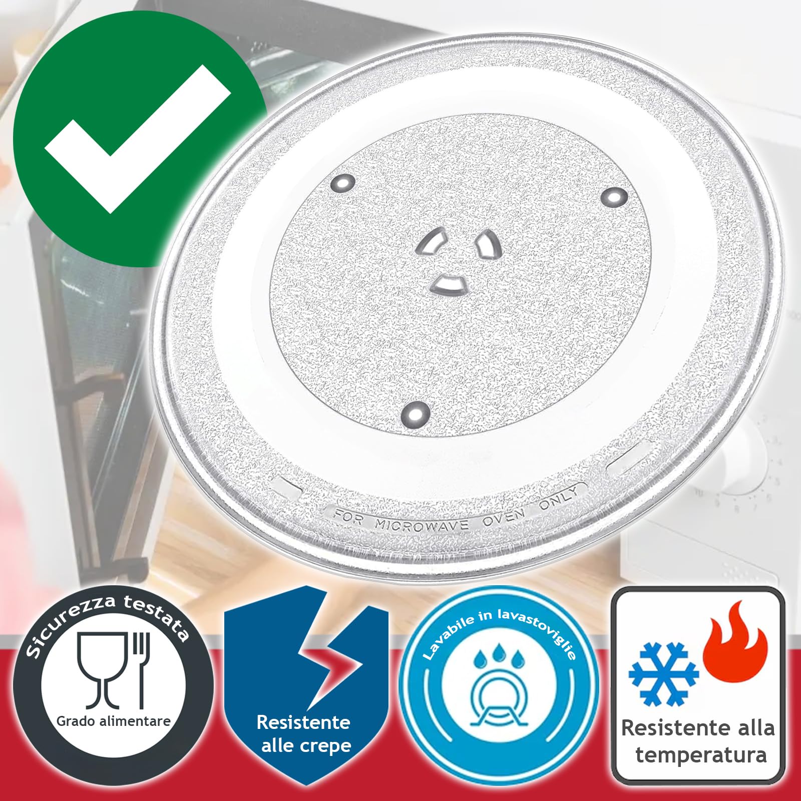 SPARES2GO Piatto girevole in vetro per Samsung forno a microonde (318 mm) - Elenco compatibilità B