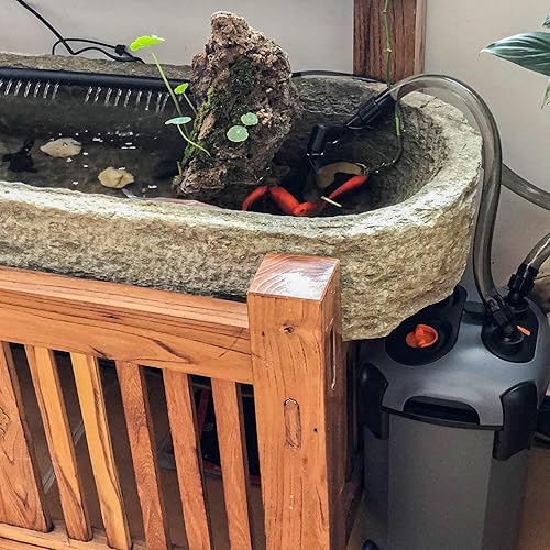 Miniatura 7 de Filtro externo del recipiente del acuario, filtro de circulación del agua del tanque de peces con medios filtrantes 171/225/266/317/397/480