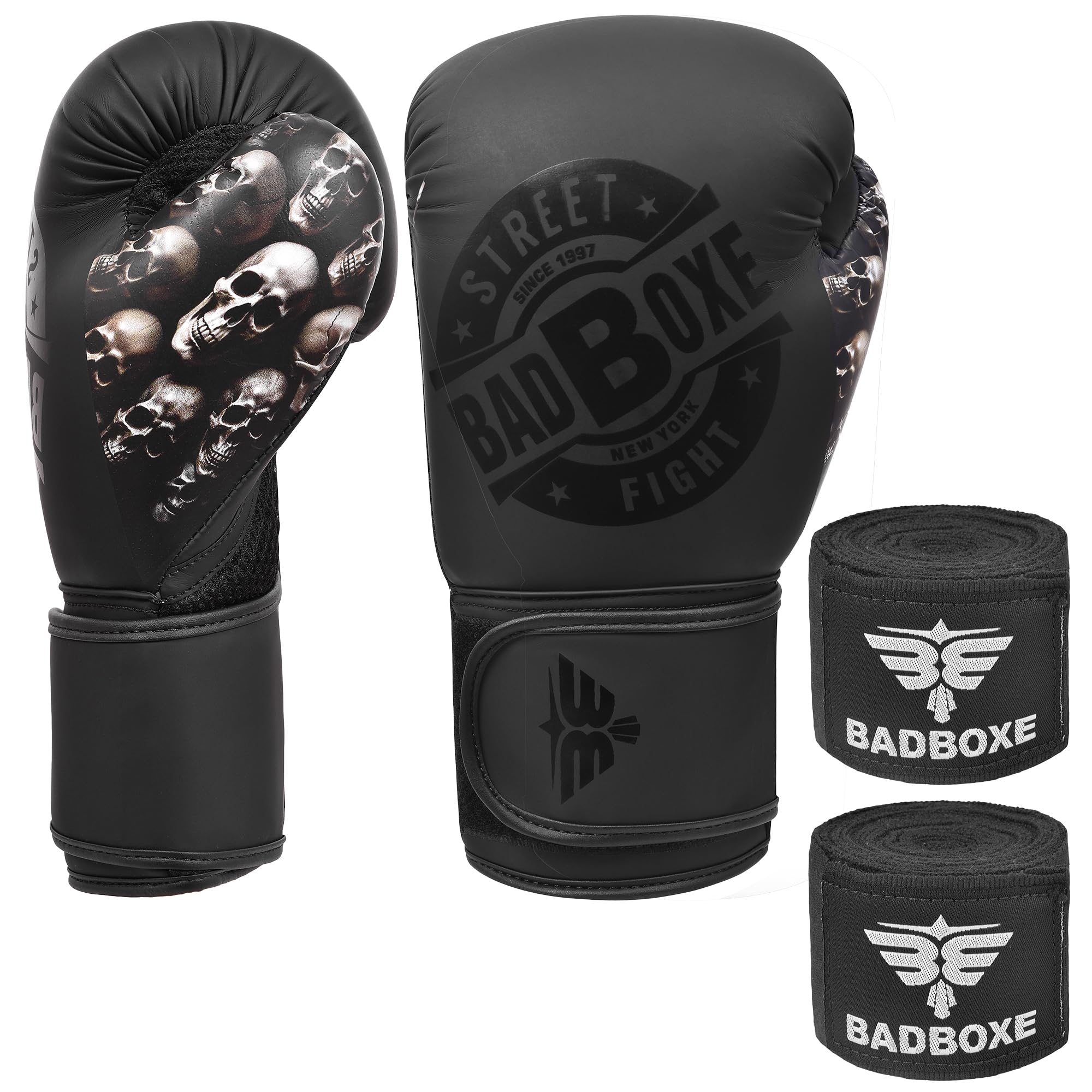 Boxing Set with Free Hand Wraps, MMA Gloves Best for Daily Workout Hide Leather