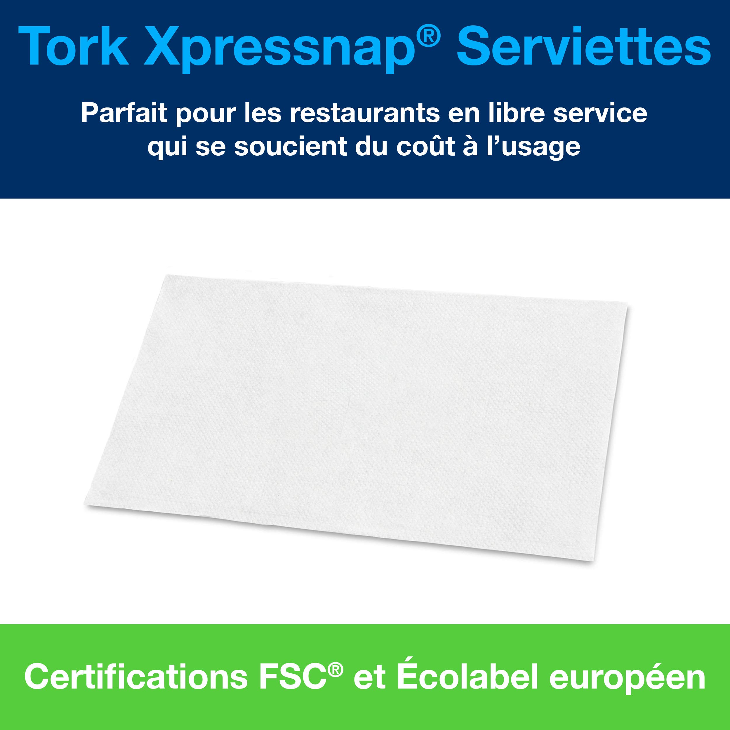 Tork 10840 Serviettes en papier enchevêtrées Universal Xpressnap N4 - 1 pli - lot de 8 paquets x 1125 - Blanc