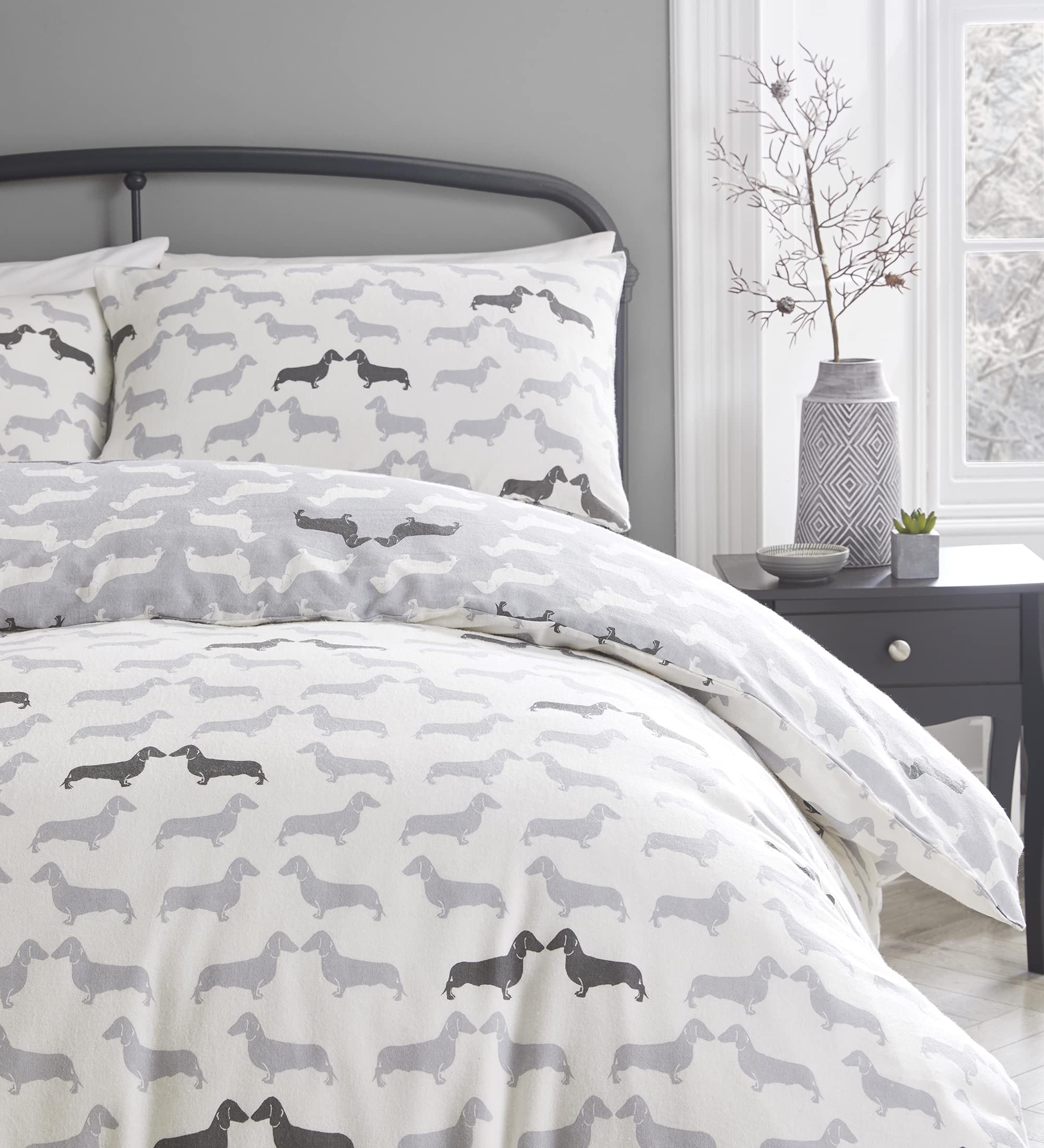 Fusion - Copripiumino grigio in pile Teddy - Letto singolo (140 x
