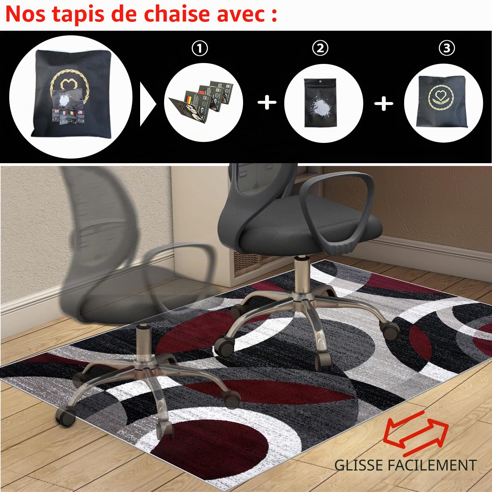 Tapis Chaise de Bureau pour Protection Sol - Pour Sols Durs et Stratifiés en Bureau et Chambre 70 x 100 cm