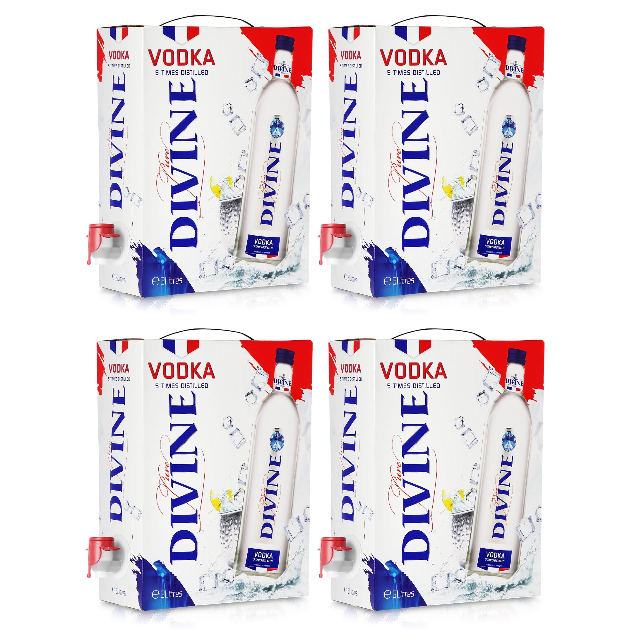 Bag-in-Box - Vodka Pure Divine 3 L. - Spirituosen - Wodka (4x 3L)