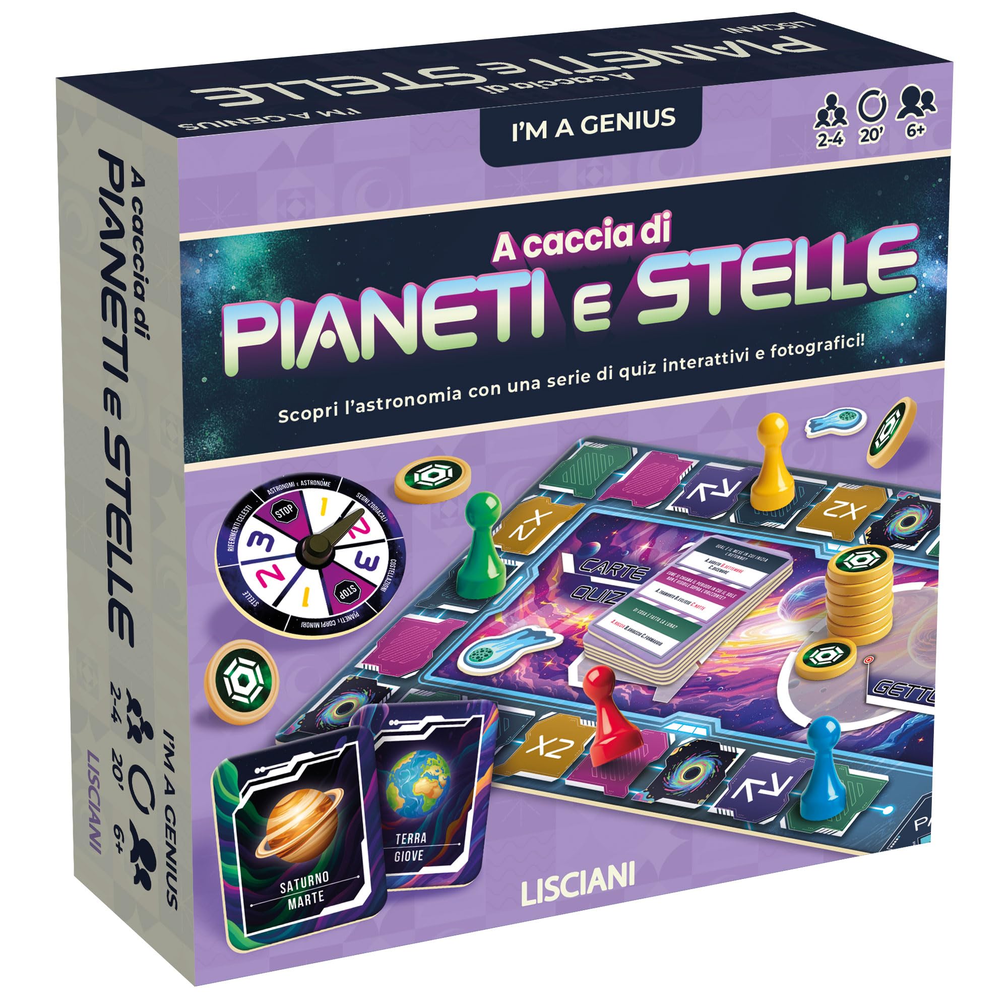 Liscianigiochi- Spazio I'm a Genius TS A Caccia di Pianeti e Stelle, Multicolore, Medio, 100521