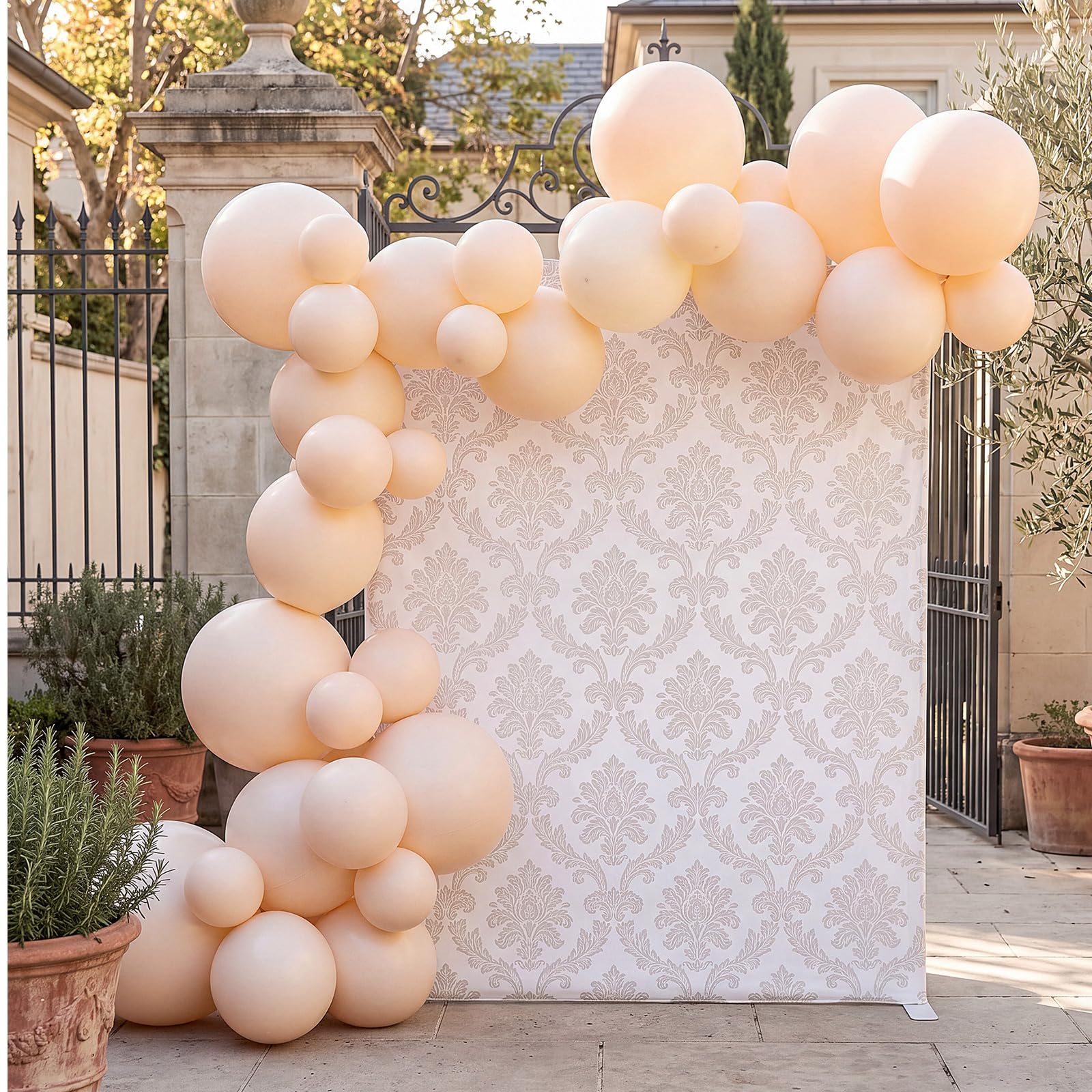 Lot de 2 guirlandes de ballons gonflables réutilisables Beige
