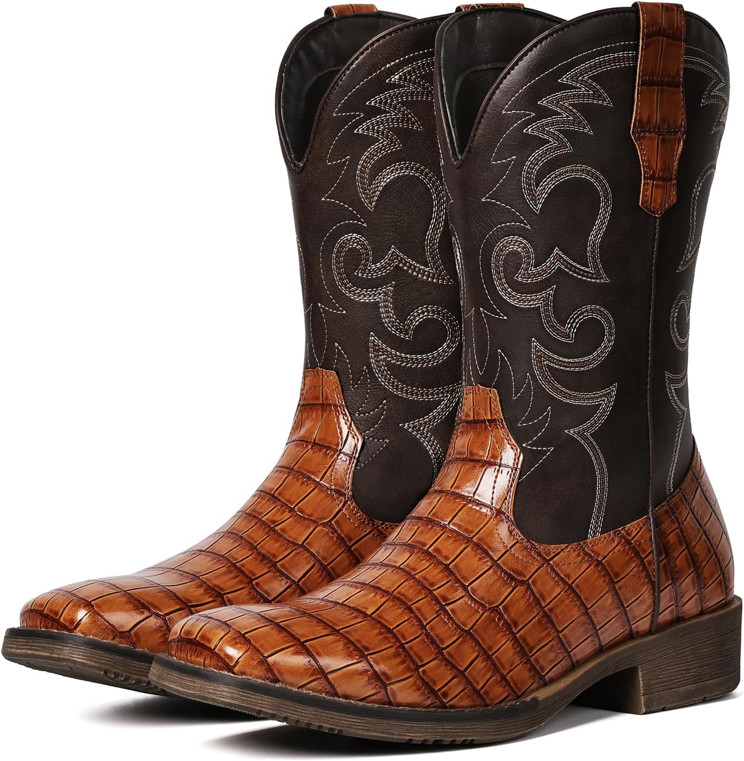 IUV Men's Cowboy Boots - Slip Resistant Comfort