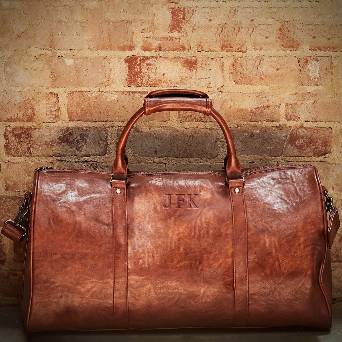 Embossed Travel Duffel Bag for Men - Weekender Bag with Monogram Options, Stylish and Durable Travel Bag for Overnight and Business Trips - Image 5