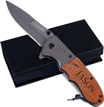 Fishing Gifts for Men, Engraved Pocket Knives Personalized, 25 Icons, 20 Stylish Fonts - Gifts for Dad