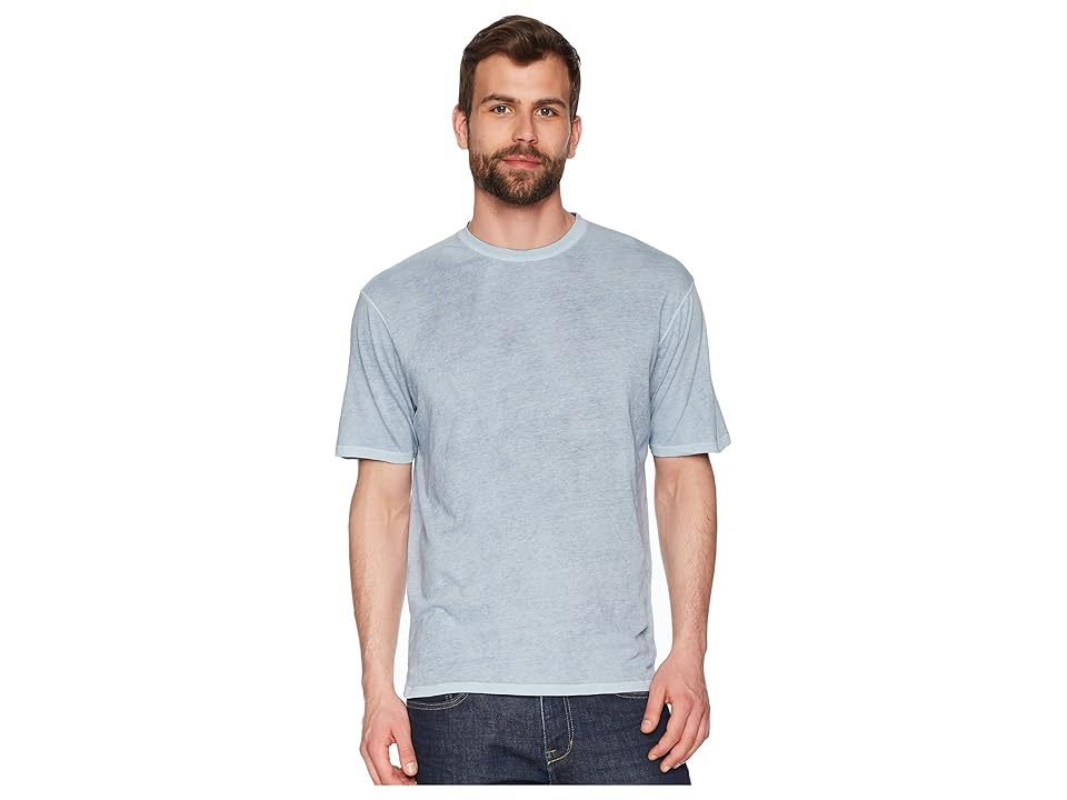 

True Grit Topanga Combed Cotton and Hand Treated Wash Short Sleeve Crew Neck Tee (Soft Blue) Men's T Shirt