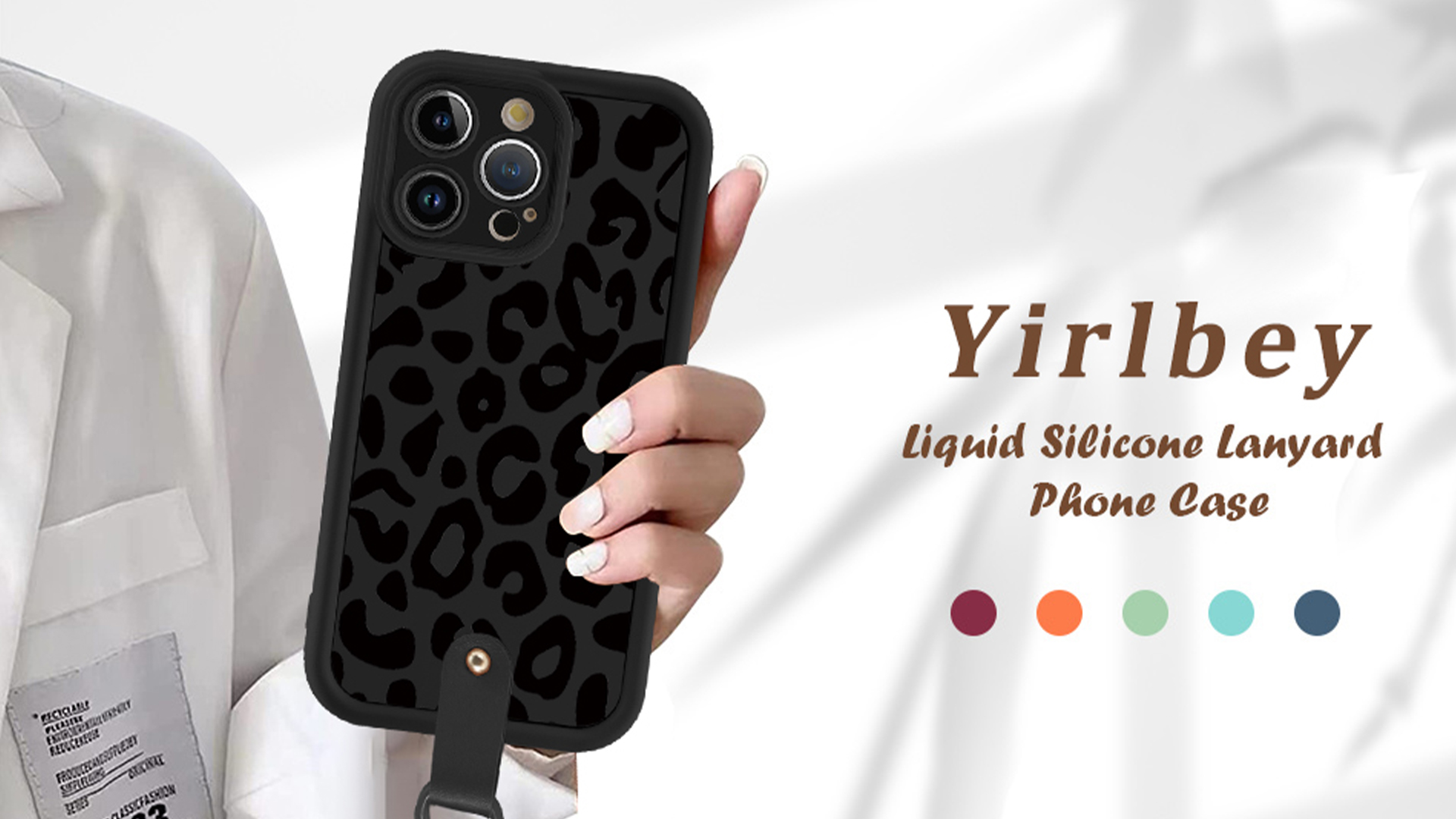 Yirlbey Cover con Cordino Orologi per iPhone 12 6,1, Morbido Silicone Custodia con Aesthetic Leopardata Mucca Disegni, Antiurto Protettiva Case con