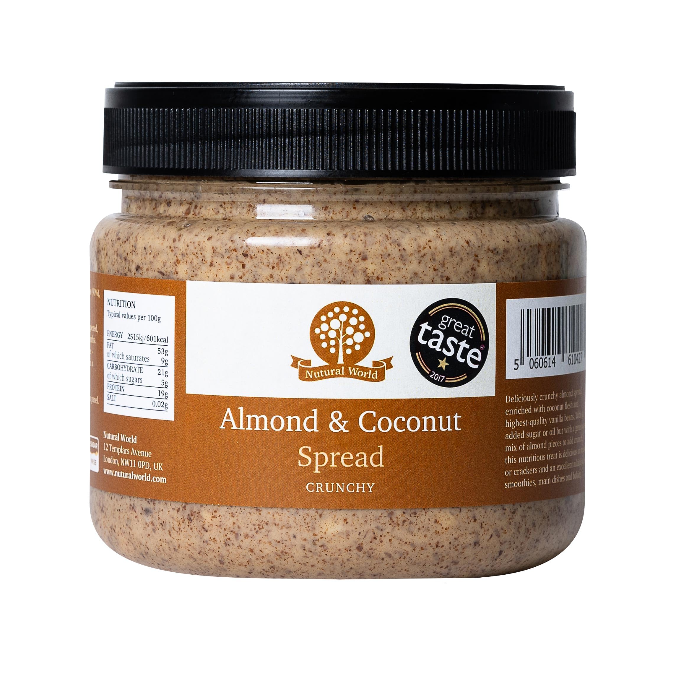 Nutural World - Crunchy Almond and Coconut Spread (1kg) - Great Taste Award Winner