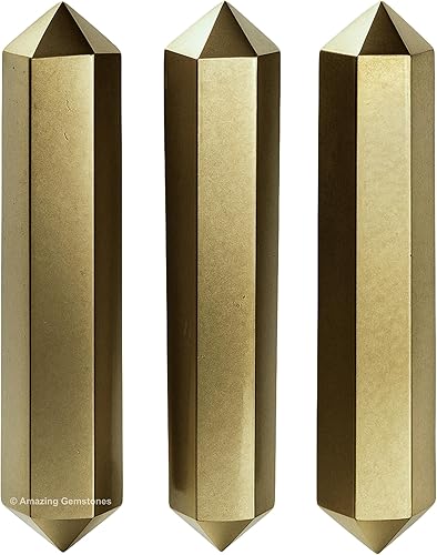 Vista 250 de Amazing Gemstone Puntos de cristal de amatista, cristales curativos y piedras a granel, paquete de 3 puntas curativas de doble terminación