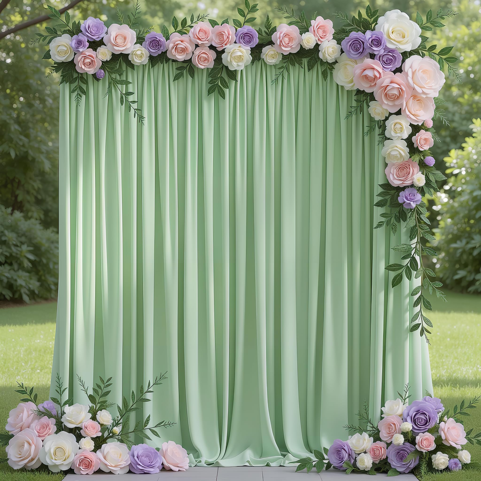 Photo 1 of Wokceer Sage Green Backdrop Curtains 10x8FT