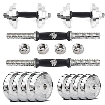 BULLAR Alloy Steel Adjustable Dumbbell Set, 10-50kg, Dumbbells & Weight Plates for Home Gym - image, photos