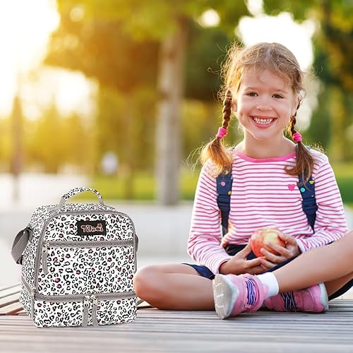 Miniatura 2 de Tilami - Bolsas de almuerzo con correa ajustable y cremallera aisladas, bolsas refrigerantes resistentes al agua, bolsas bento para niños y niñas