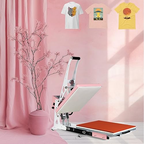 Miniatura 16 de Máquina de prensa de calor semiautomática de 15 x 15 pulgadas para camisetas, base de apertura y deslizamiento automático, estilo clamshell,