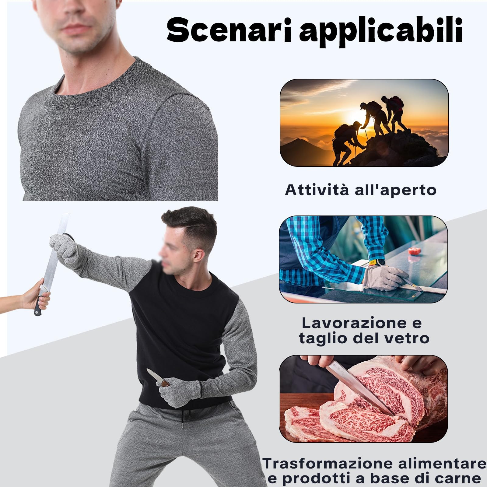 Giacca anti coltello,maglia antitaglio, Autodifesa Anti-Pugnalata,Anti-Perforazione,Anti-Taglio,Anti-Morso,protezione di sicurezza Per Polizia, Sicurezza, Viaggi Notturni