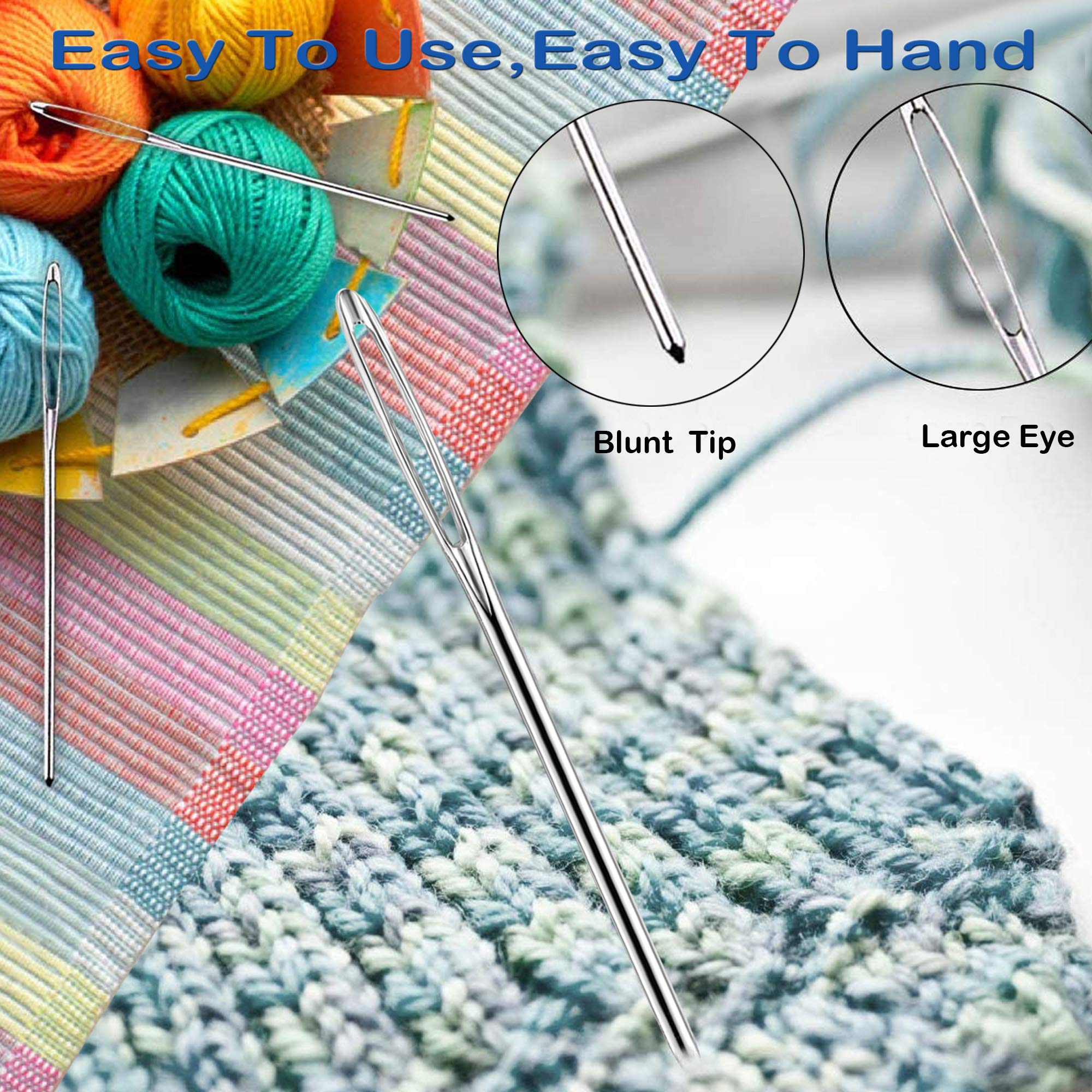 26 Pcs Crochet Set, 9 Pcs Large-Eye Blunt Sewing Needles, with Clear Bottle,4 Pcs Plastic Weaving Needles,12 Pcs Colorful Knitting Crochet Locking Counter Stitch Needle, Suitable for Crochet Project 3