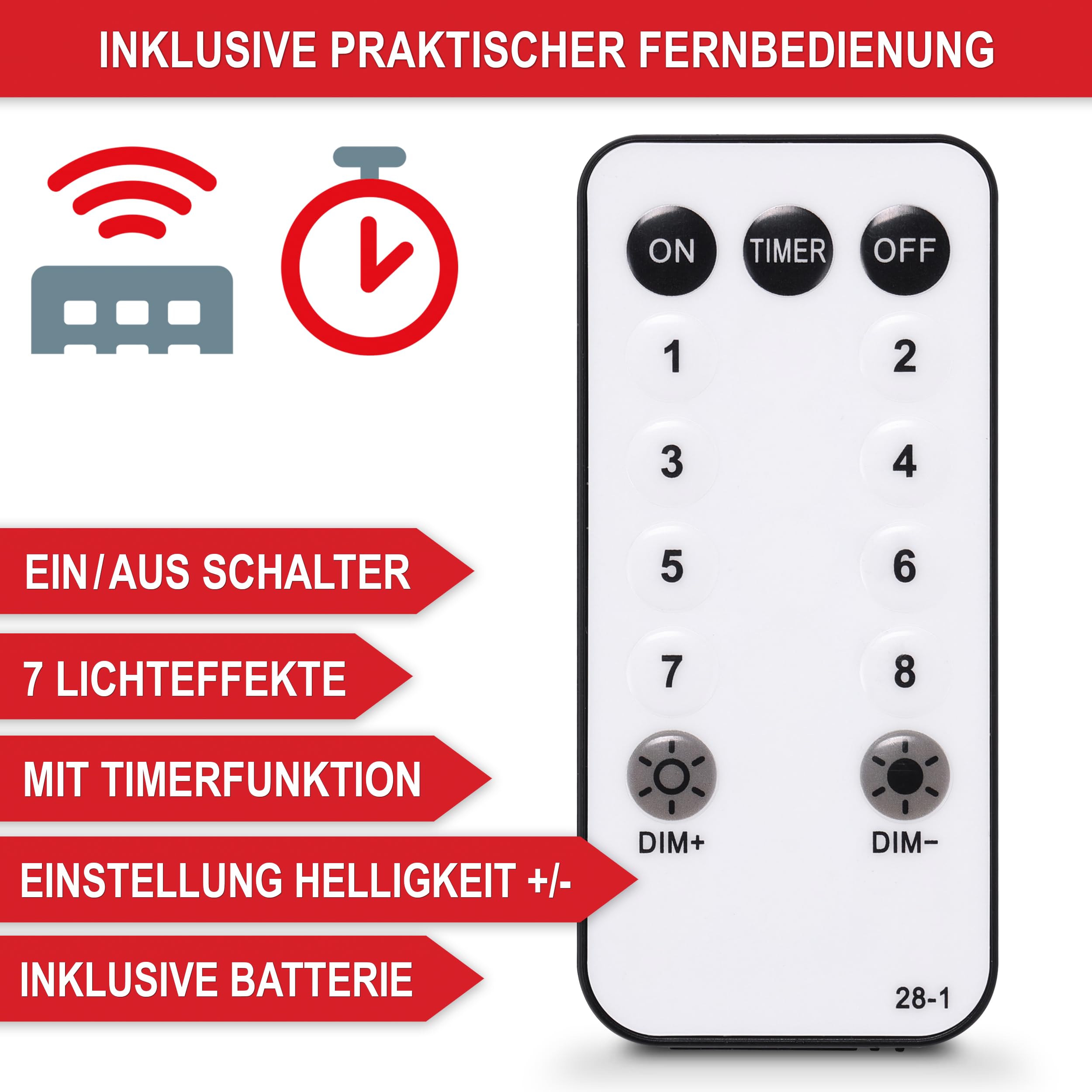 ONBEST Weihnachts-Girlande 10m mit Beleuchtung 100 LEDs warmweiß – Fernbedienung, Timer, 7 Lichteffekte – Weihnachtsdeko Tannengrün mit Lichterkette & Deko für In- & Outdoor (10 Meter)