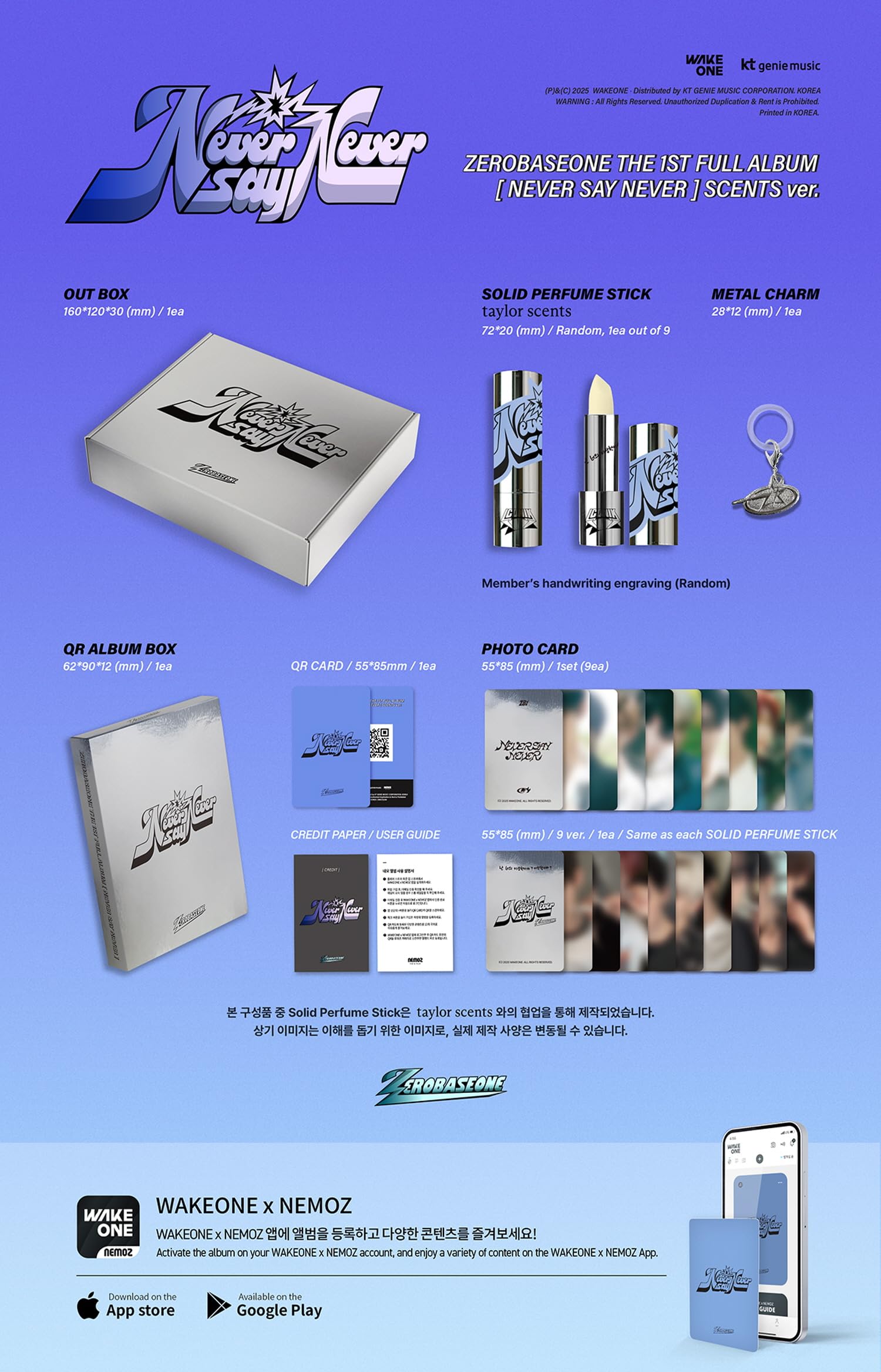 Amazon.com: ZEROBASEONE ZB1 NEVER SAY NEVER 1st Album SCENTS