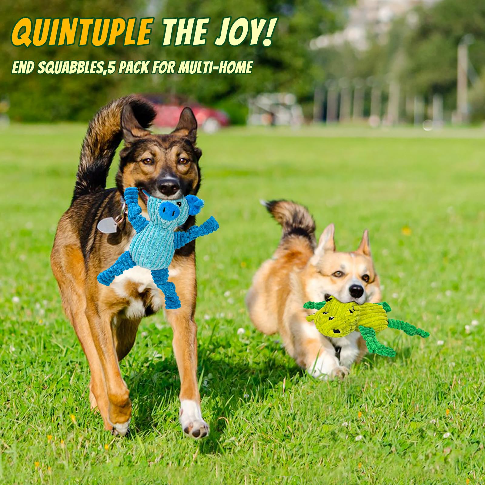 Paquete de 5 juguetes chirriantes para perros grandes