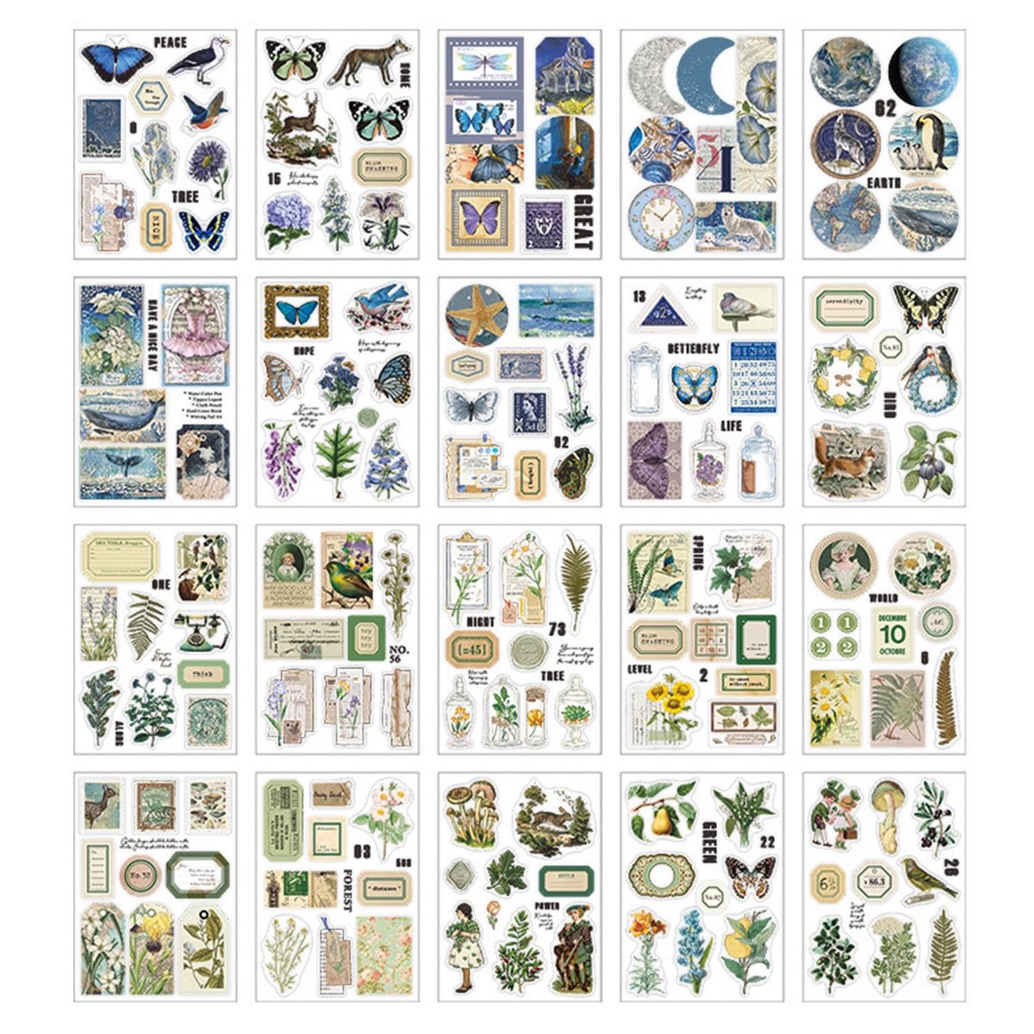 Eowvisn Multicolor 157 Pieces Of Scrapbook Stickers, Scrapbook Accessories, Retro Stickers, Decorative Stickers, Diy Decorative Accessories To Decorate Photo Albums, Notebooks, Diaries, Etc.