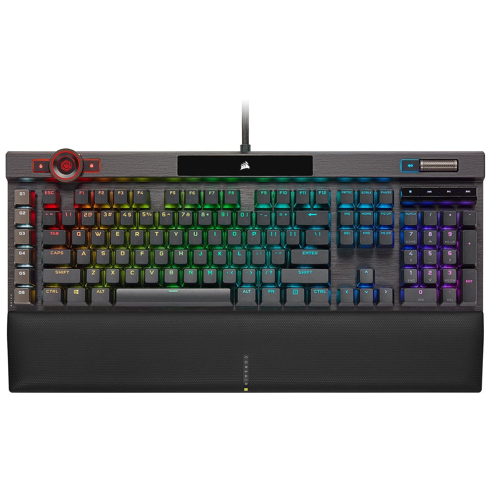 Corsair K100 RGB klawiatura do gier (przełączniki mechaniczne CHERRY MX SPEED: szybka i bardzo dokładna, klawisze z podwójnym wtryskiem PBT, integracja Elgato Stream Deck) AZERTY, czarny