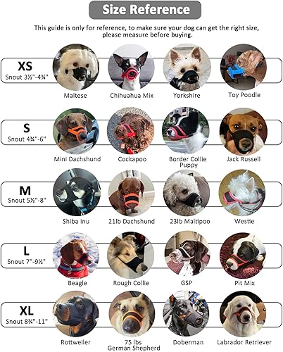 Miniatura 10 de Bozal para perro, antimordeduras, ladridos y masticaciones, con cómoda tela de malla suave y correa ajustable, adecuado para perros pequeños,