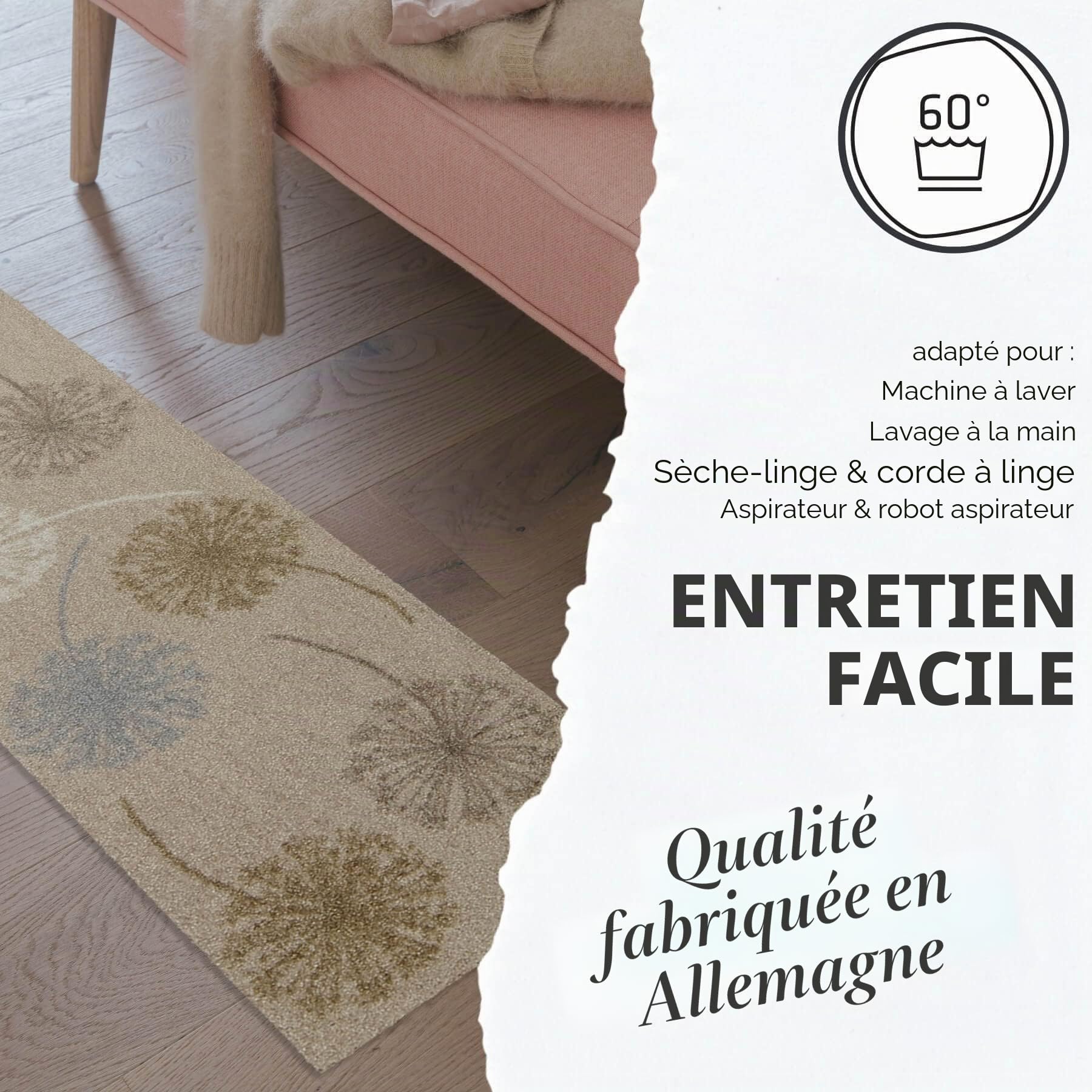 Salonloewe Wavy Lines Tapis lavable 50 x 75 cm multicolore