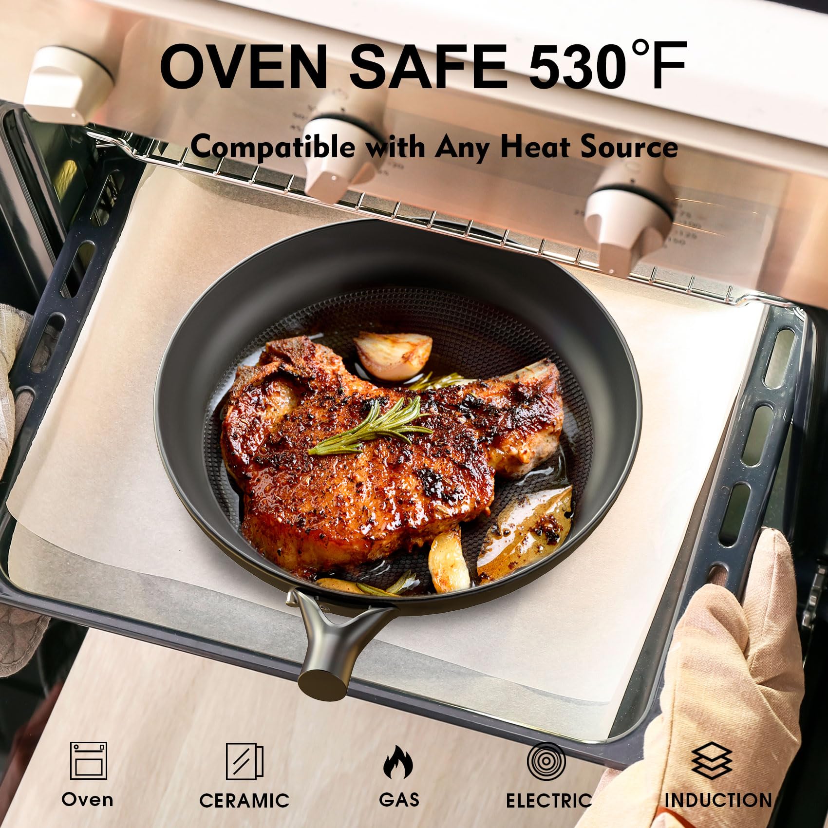 ノンスティック調理器具セット Amazon | ZAZY ノンスティックフライパン 10インチ 鋳鉄スキレット 3