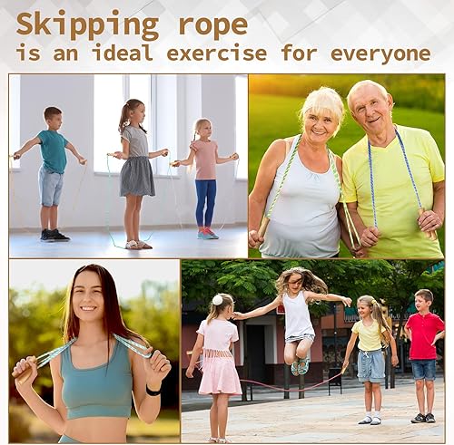 Miniatura 6 de Lenwen 200 cuerdas de saltar ajustables a granel para niños de 7.25 pies de largo, cuerda de saltar de algodón colorido con mango de madera para